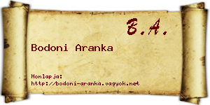 Bodoni Aranka névjegykártya