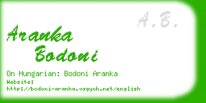 aranka bodoni business card